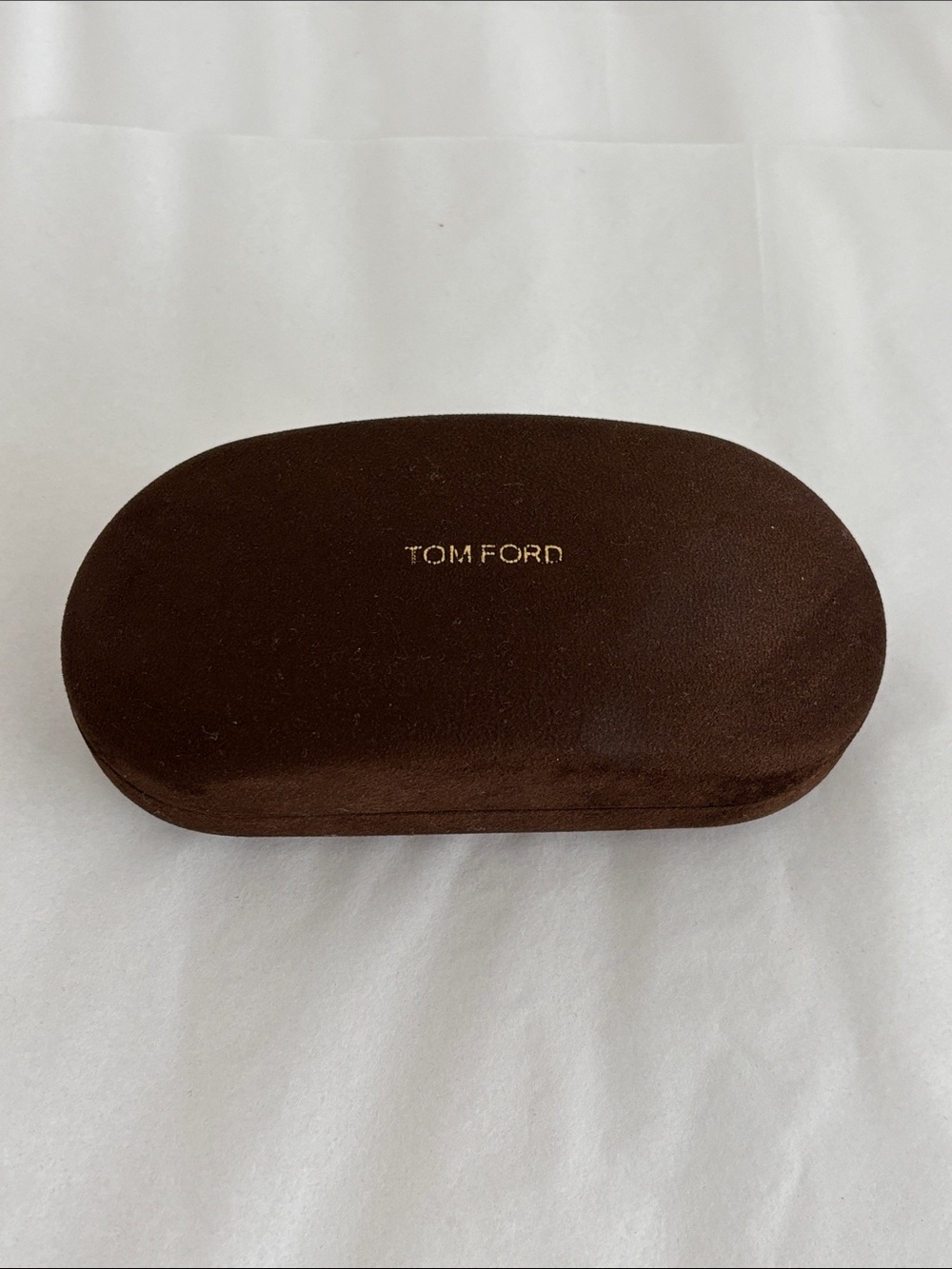 TOM FORD hard shell sunglasses case brown velvet glasses case rounded rectangle